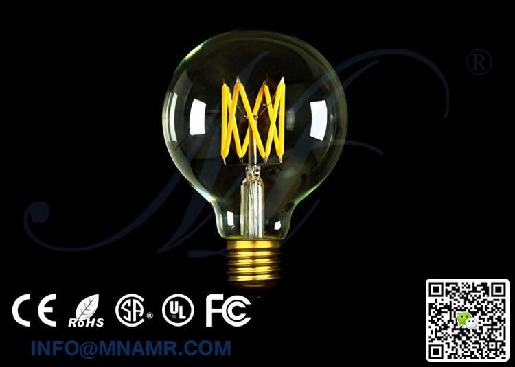 Home Decorative Lighting Nostalgic Collection 8 Watt Vintage Style LED Bulb G80 E26 E27 E40 240V Clear Glass Shade