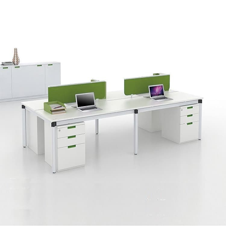 120 Degree Office Workstation Desks Table 25mm 4 Seater Workstation