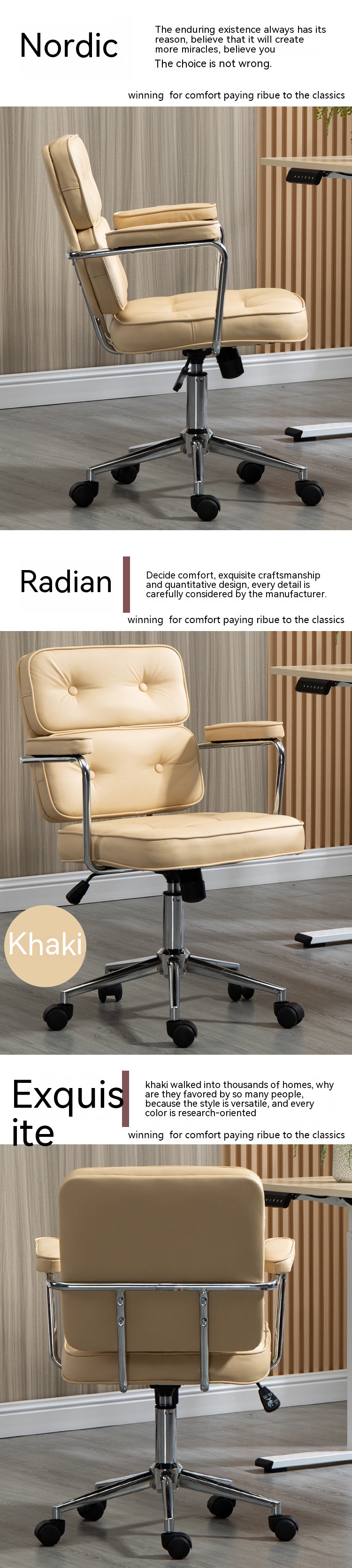 Adjustable Height Ergonomic PC Chair for Comfortable Back Support and Home Office