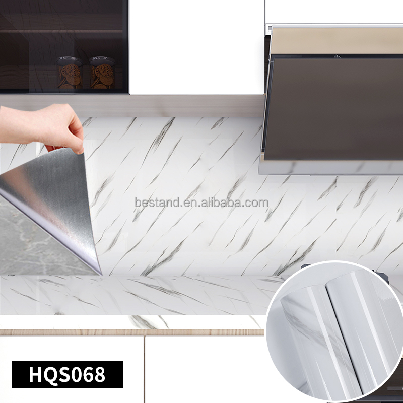 60cm*10m Roll Marble Stick And Peel Wallpaper For Kitchen Bedroom