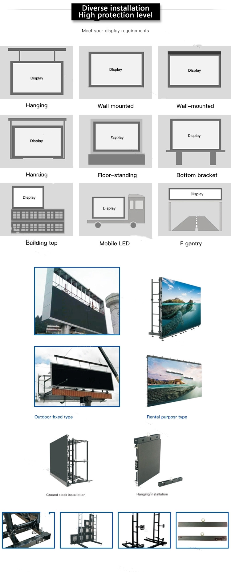 10ft x 12ft Advertising Billboard for Sale P10 P8 P6 Outdoor Advertising LED Display Screen