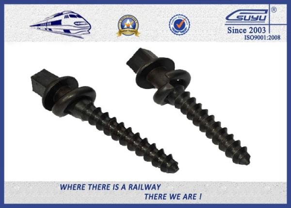 Black painting Track Railway Sleeper Fixing Screws With Washers