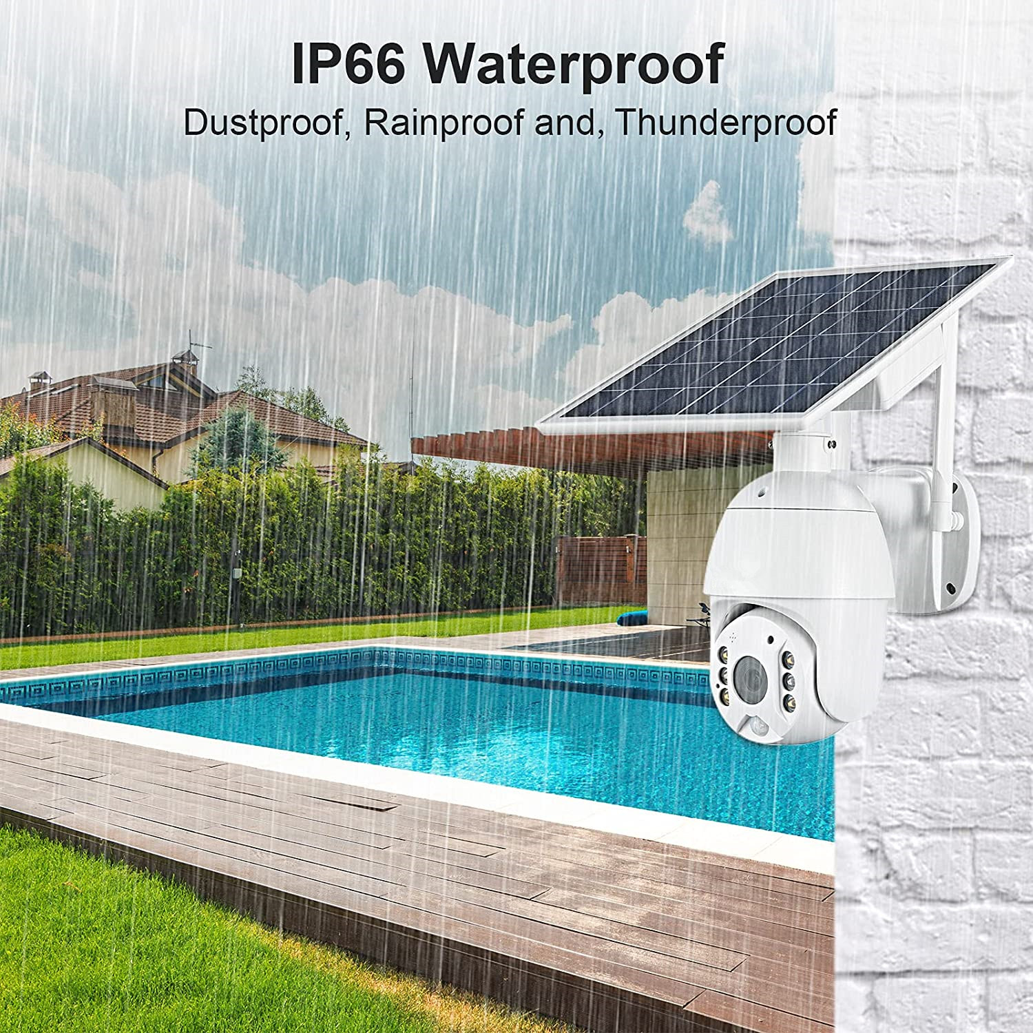 Glomarket Tuya Smart Camera Network AI Smart Motion Detection Camera Solar IP66 Waterproof