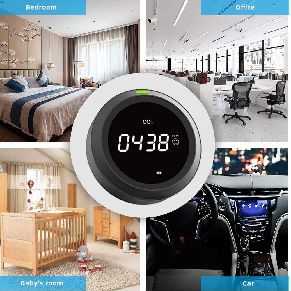 Desktop Mini Indoor Air Quality Monitors Carbon Dioxide Detector 2400mAh Battery ODM OBM