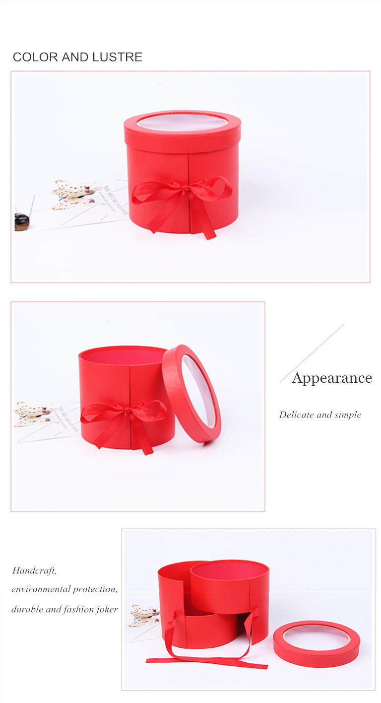 ISO14001 Round Cardboard Holiday Gift Box Packaging With Lids Ultralight