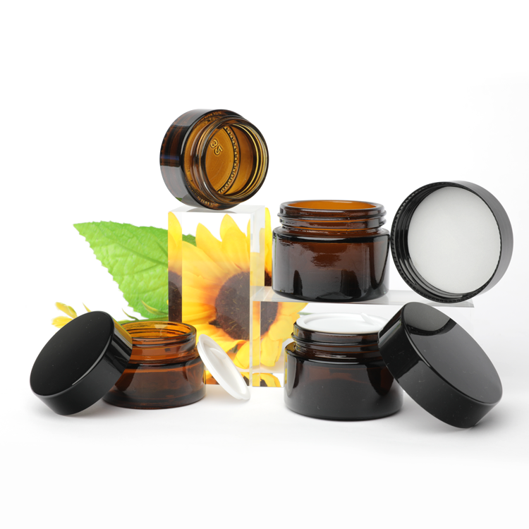 Skin Care Cosmetic Glass Jar Custom Color Painting Packaging Jar Container 20G 50G