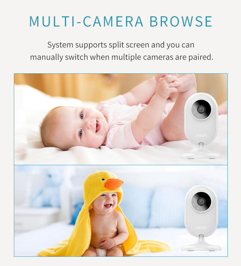 LCD 3.5" Babyfon Monitor Cry Warning Alarm Setting Built In Mic Smart Pet Monitor