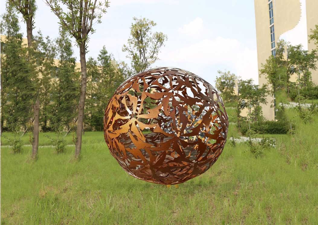 Bronze Ball Garden Ornaments Statues , Metal Contemporary Garden Sculptures