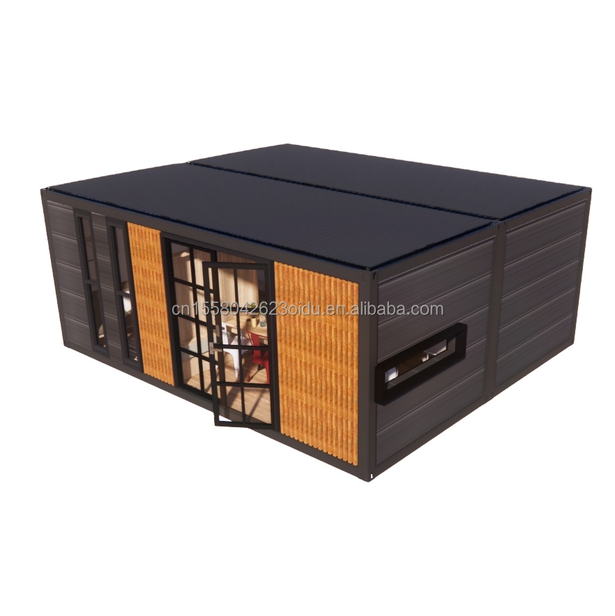 Modern 2 Bedroom Expandable Steel Container House Prefab Design for Mall Application Customized Color Variations