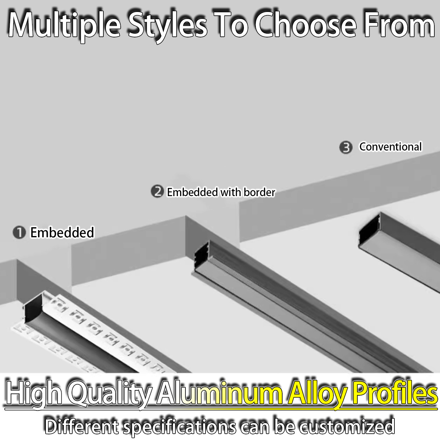 Linear Light Embedded Black LED Gypsum Ceiling Light Trough Living Room Yang Angle Aluminum Profile Card Slot Product