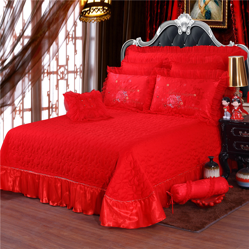 Bedding Set Luxury Wedding 100% Cotton 200TC Bed Sheet Quilt Bedding Anti-Pull Set