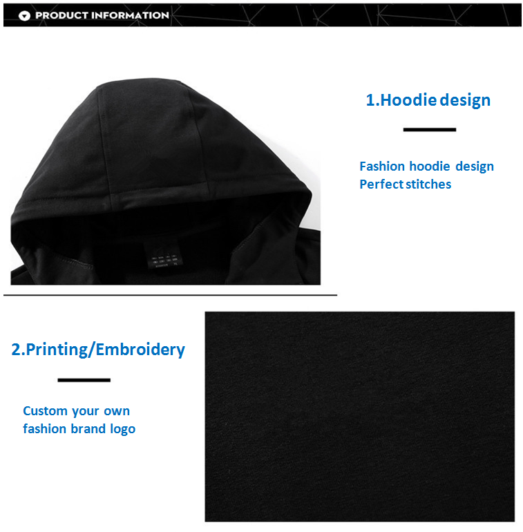 Custom Your Own Brand Mens Sports Tracksuits Lightweight Cotton Hoodie Printed