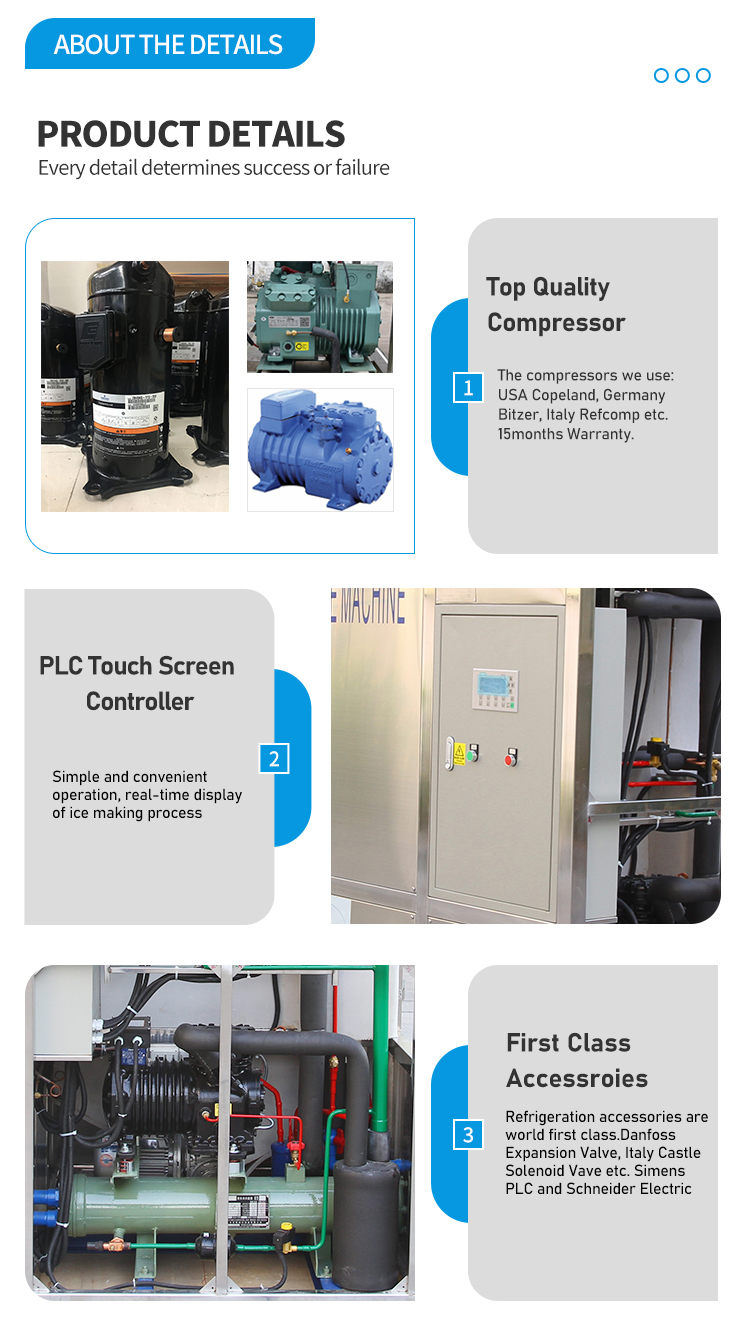 High Accuracy Automatic Ice Cube Machine Air Cooling Fatigue Resistant