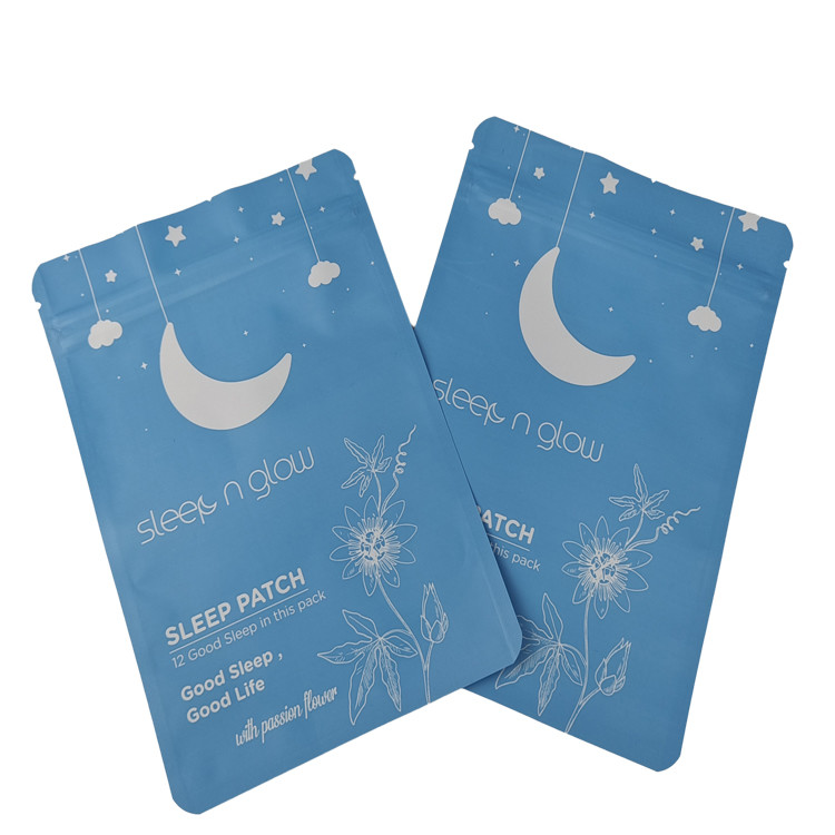 Custom Logo Plastic Three Side Sealed Small Sachet for Sleep Patch Aluminum Foil Soft Touch Mylar Bag