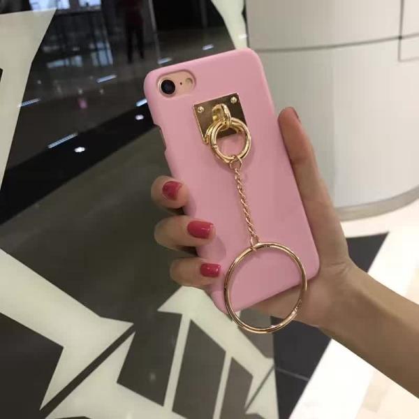 Hard PC Korean Style Metal Buckle Big Iron Ring Circle Pendant Cell Phone Case