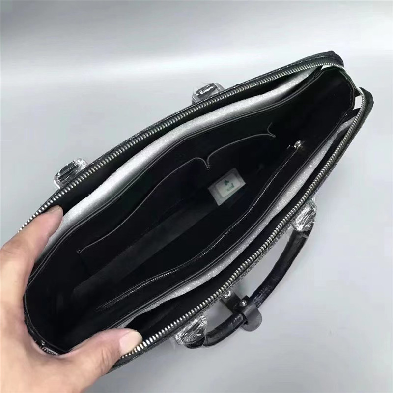 Authentic Stingray Skin Men's Large 15'' inch Passcode Briefcase Genuine Crocodile Leather Top-handle Male Totes Purse