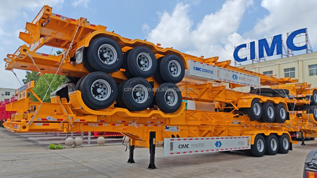 CIMC 3 Axle 40ft 20ft Skeleton Semi Trailer Container Chassis for Container Carrier Parts