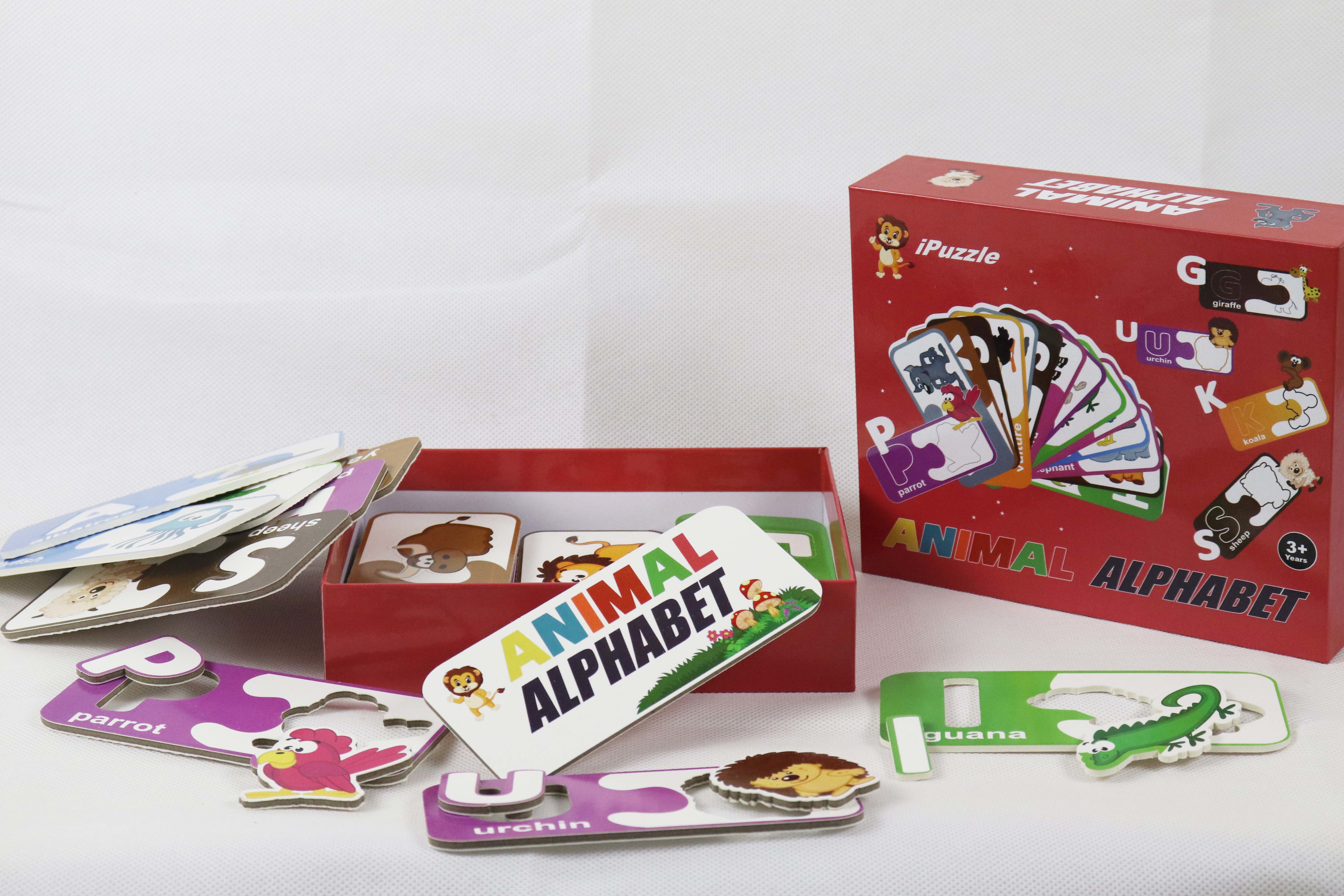 Custom Logo Eco Paper Jigsaw Puzzle Animal Alphabet Abc Matching Cards