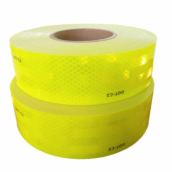 Fluorescent Yellow Reflective Sticker Strong Adhesive Conspicuity Retro DOT C2