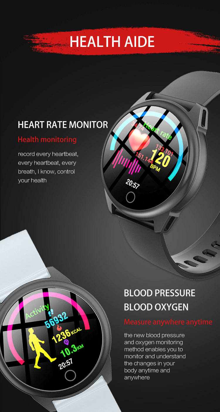 H23s Smart Watch W58 Blood Pressure Temperature Wrist Watch 1.3 TFT ExerciseHeart Raet