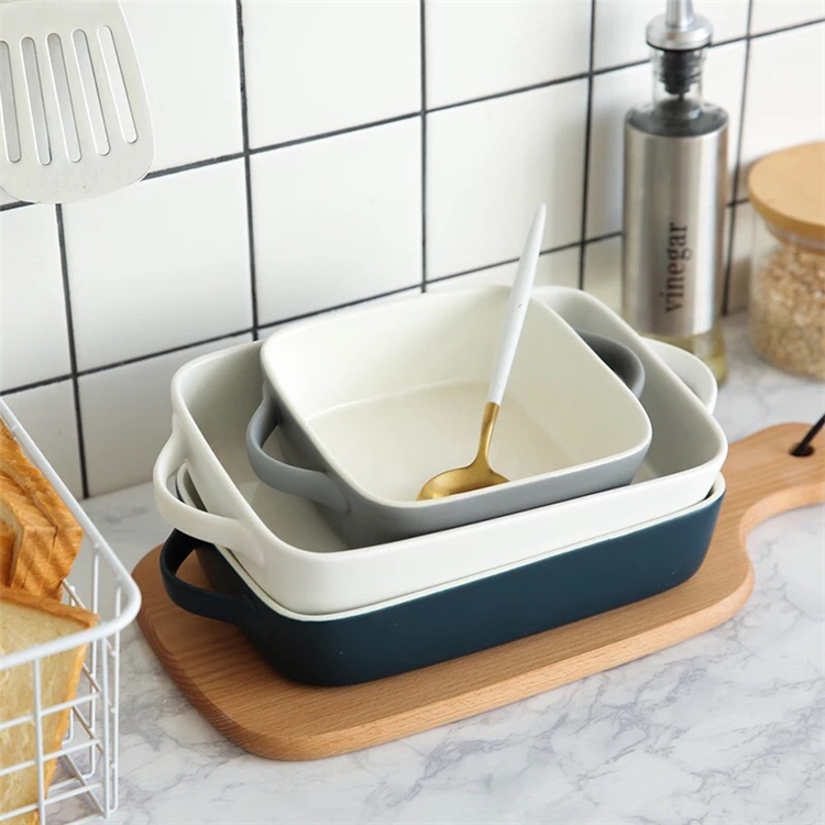 Nordic Style Matt Glaze Ceramic Bakeware Sets Pan Nonstick For Home Hotel Restaurant