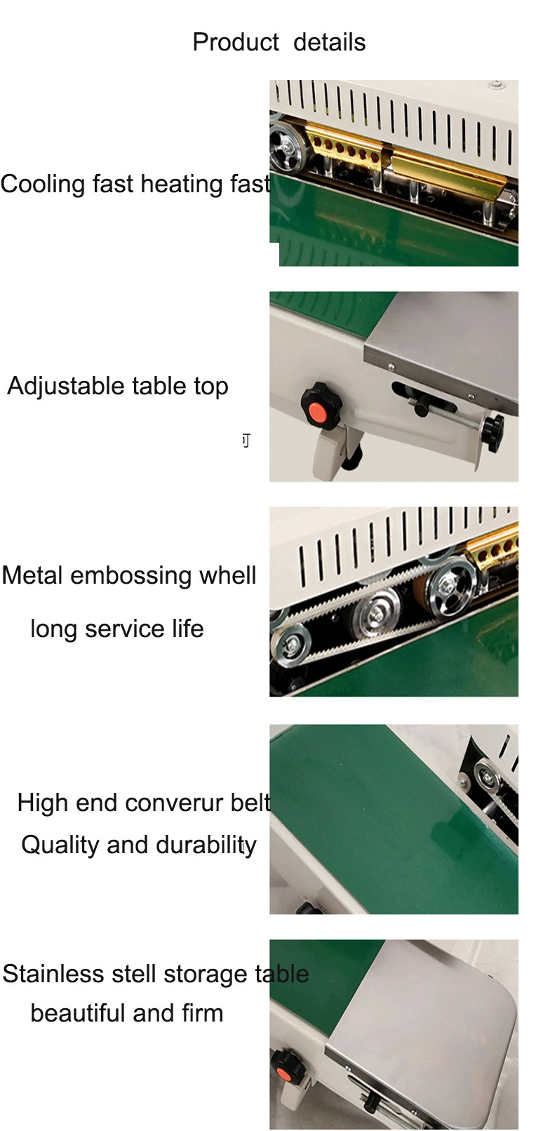 500W Industrial Packing Machines Food Bag Heat Sealing Machine Automatic
