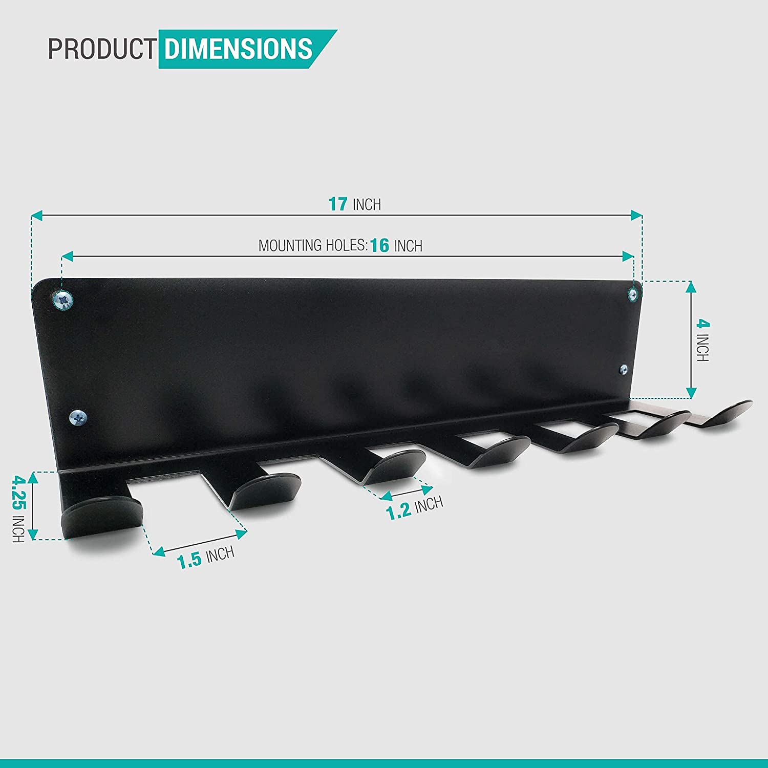 Wall Mounted Gym Organizer for Fitness Bands/Foam Rollers Jump Rope Rack Behind Doors
