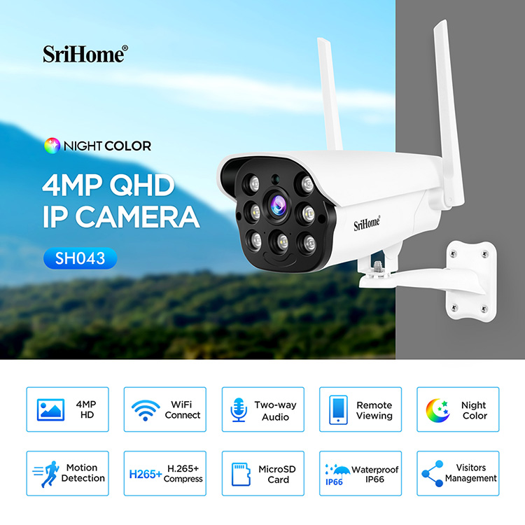 SH043 4MP 2-Way Audio Indoor And Outdoor Surveillance IP Security Camera System