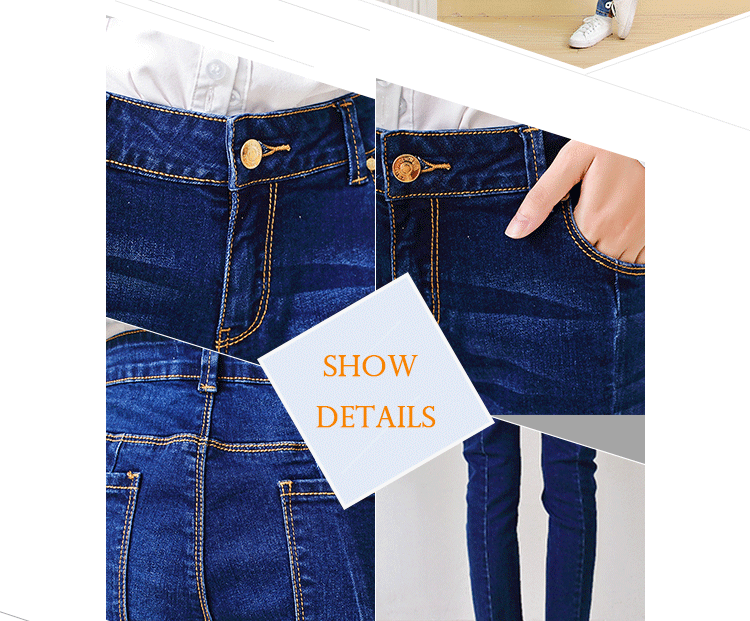 Breathable, Fashion and Casual Zipper Fly women jeans denim