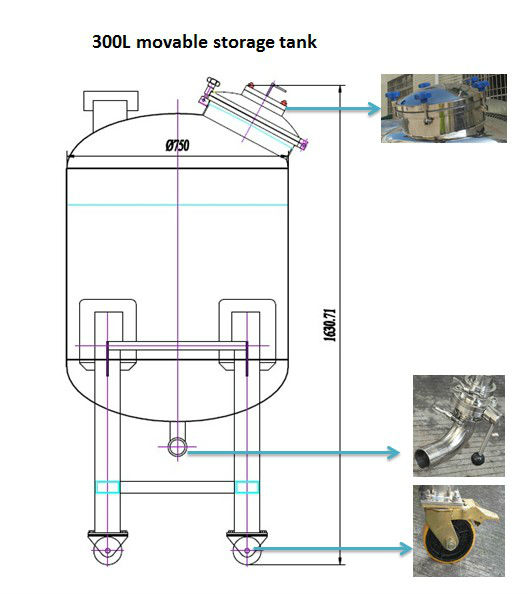 316L Stainless Steel Stainless Steel Storage Tank For Milk