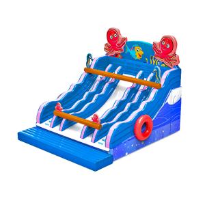  Children Fun Park Inflatable Ocean Squid Slide For Rentals Manufactures