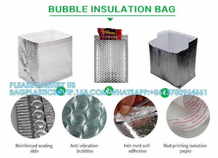 Takeout Thermal Delivery Bag Insulated Foil Bubble Box Liners, Medical Cool Shield Bag Cold Chain Transport bags