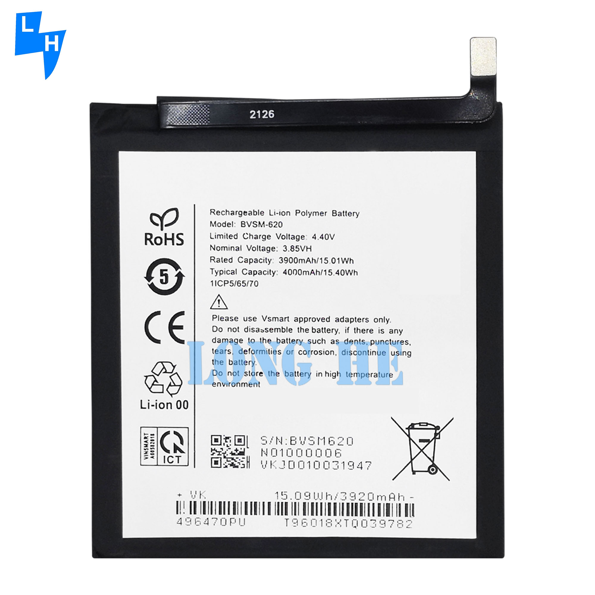 Vsmart Live 4 Batteries Original BVSM-620 OEM Phone Batteries for Dual IC Protection