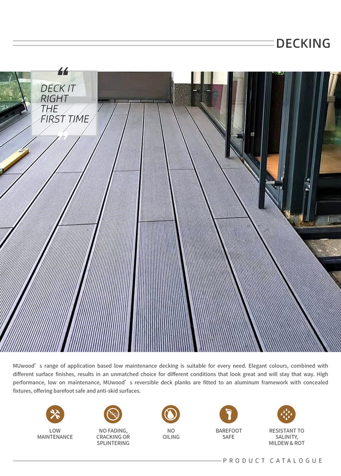Safety WPC Floor Decking Eco Friendly WPC Decking Board Manufacturer