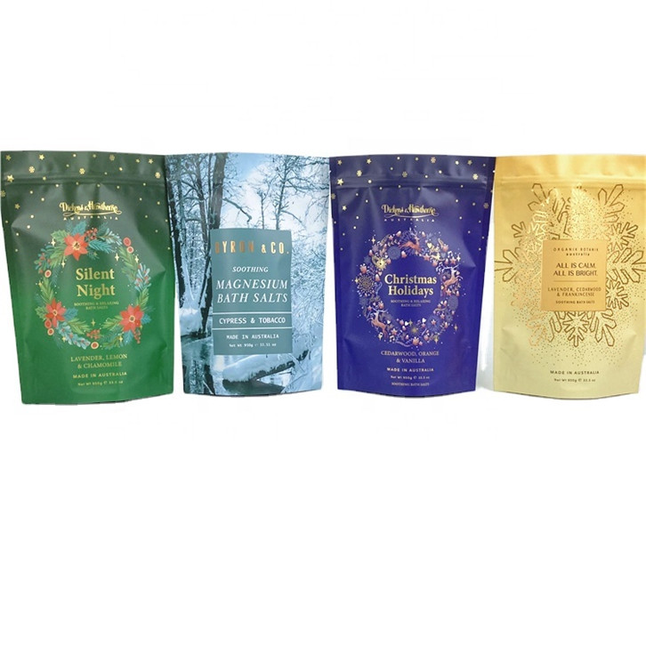 Custom Digital Printing Private Label Spa Gift Natural Epsom Salt Bath Salts Packaging Bag Mylar Bag for 250g Body Scrub