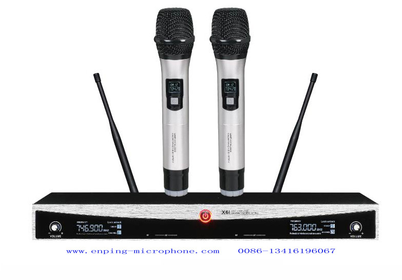 X10 fixed frequency wireless microphone system UHF Dual channel rack mountable very low price