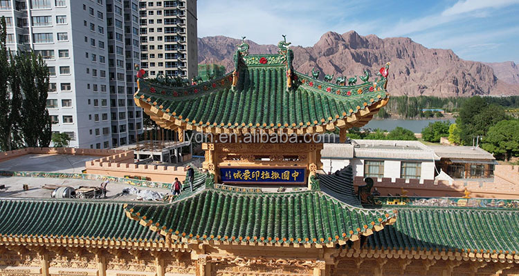 Malaysia Temple Roofing Must-Have Durable Ancient Ceramic Green Roof Tiles with Compressive Strength of 1500N
