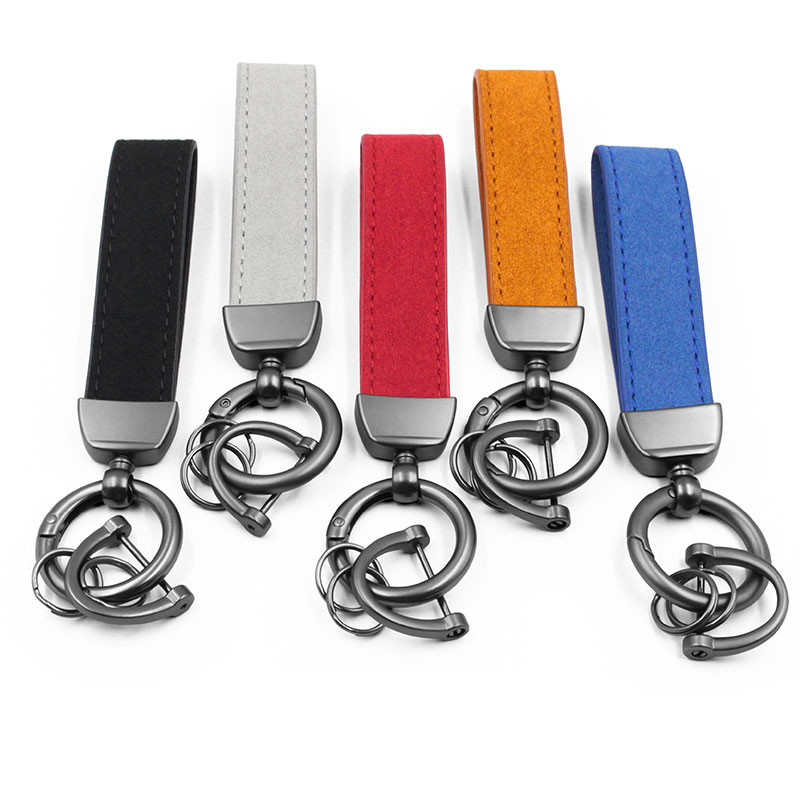 Custom Bulk Car Leather Keychain Zinc Alloy Metal Letterpress Printing