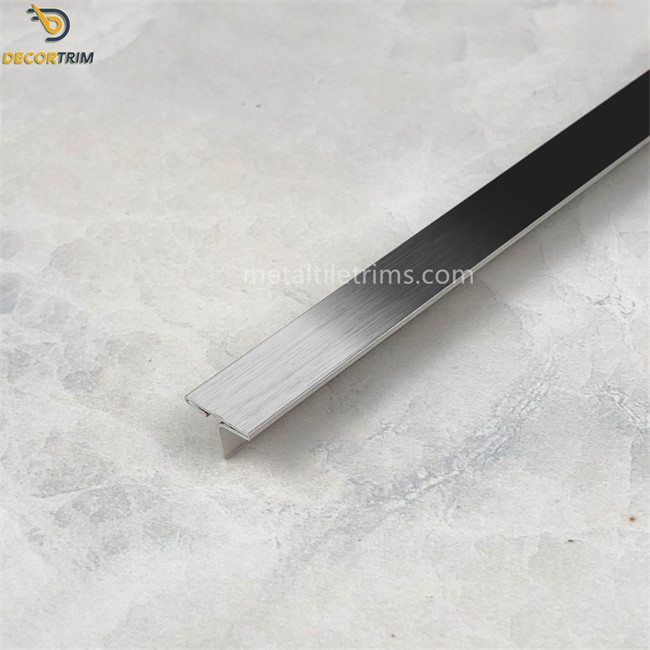 Brush Silver 201 Stainless Steel Edge Trim T Shaped Dividing Tile Profile