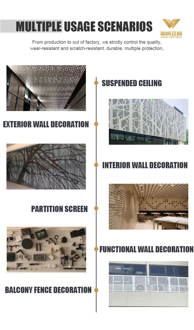 Laser Cutting Metal Panel Decorative Perforated Metal Curtain Wall