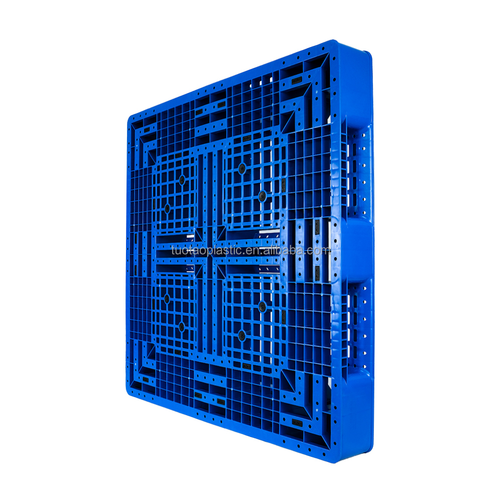 ISO9001 Certified Plastic Flat Nine Feet HDPE Blue Pallet for Logistics Industry Storage