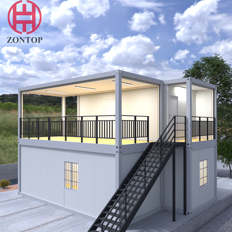 Zontop China Storage Luxury Quick Build Temporary 2 Stories Modern Prefabricated 20 Ft Home Modular Housemodular House
