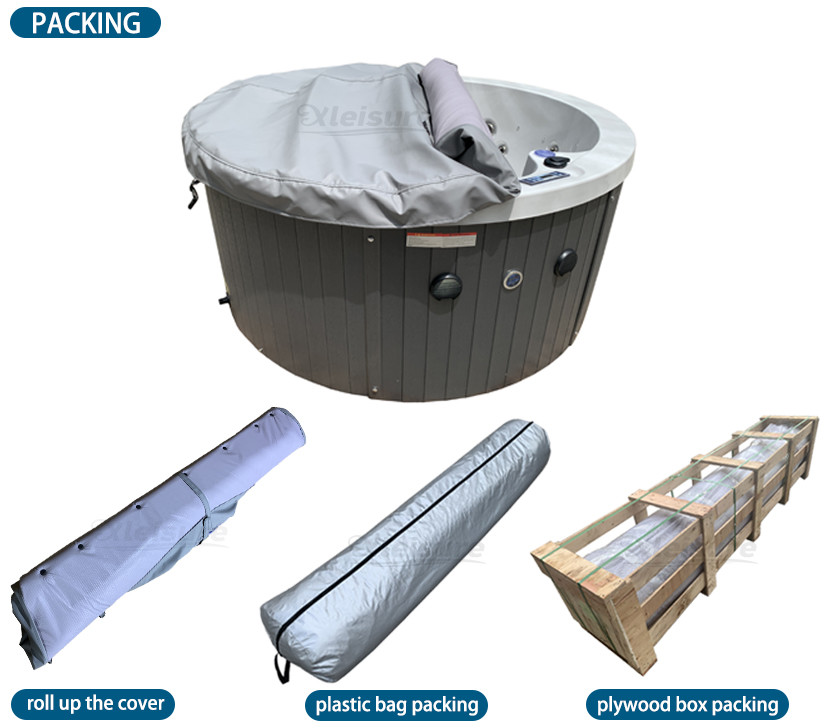 New Type roll-up round spa cover save space grey spa rolling cover Oxford Cloth hot tub cover