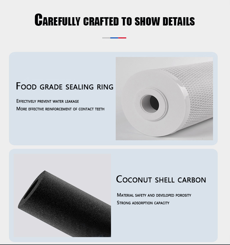 Remove Water Alkali and Scale with 10 Inch CTO Activated Carbon Filter Water Purifier