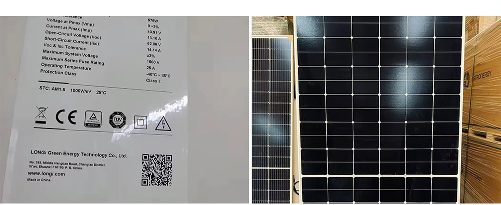 Longi Technology 575W 570W 580W 585W High Power Solar Panel with 182mmx182mm Cell Size