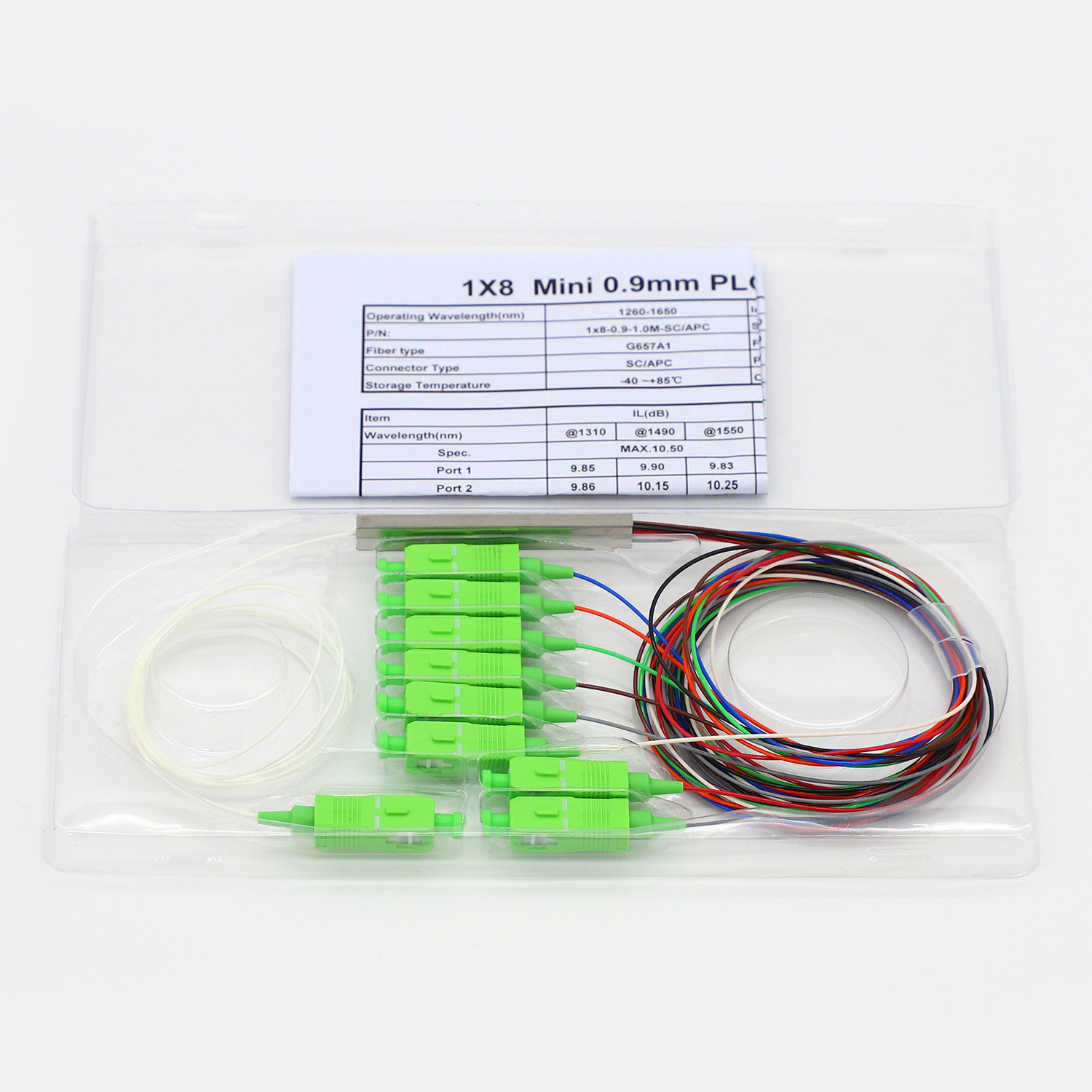 Plc Splitter Fiber Optic With SC/APC Connector 1x16 Mini Type PLC Splitter