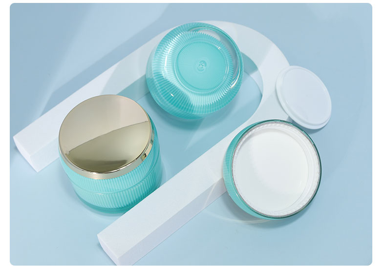 Collar Material Acrylic Double Wall Lotion Jar Round Cap Container for Face Cream and Eye Cream