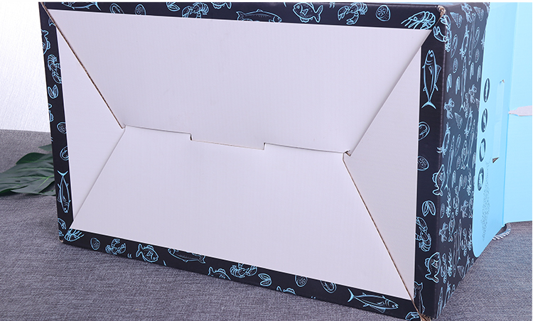 Customized Size Wax Fresh Seafood Box With Professional Die Cutting