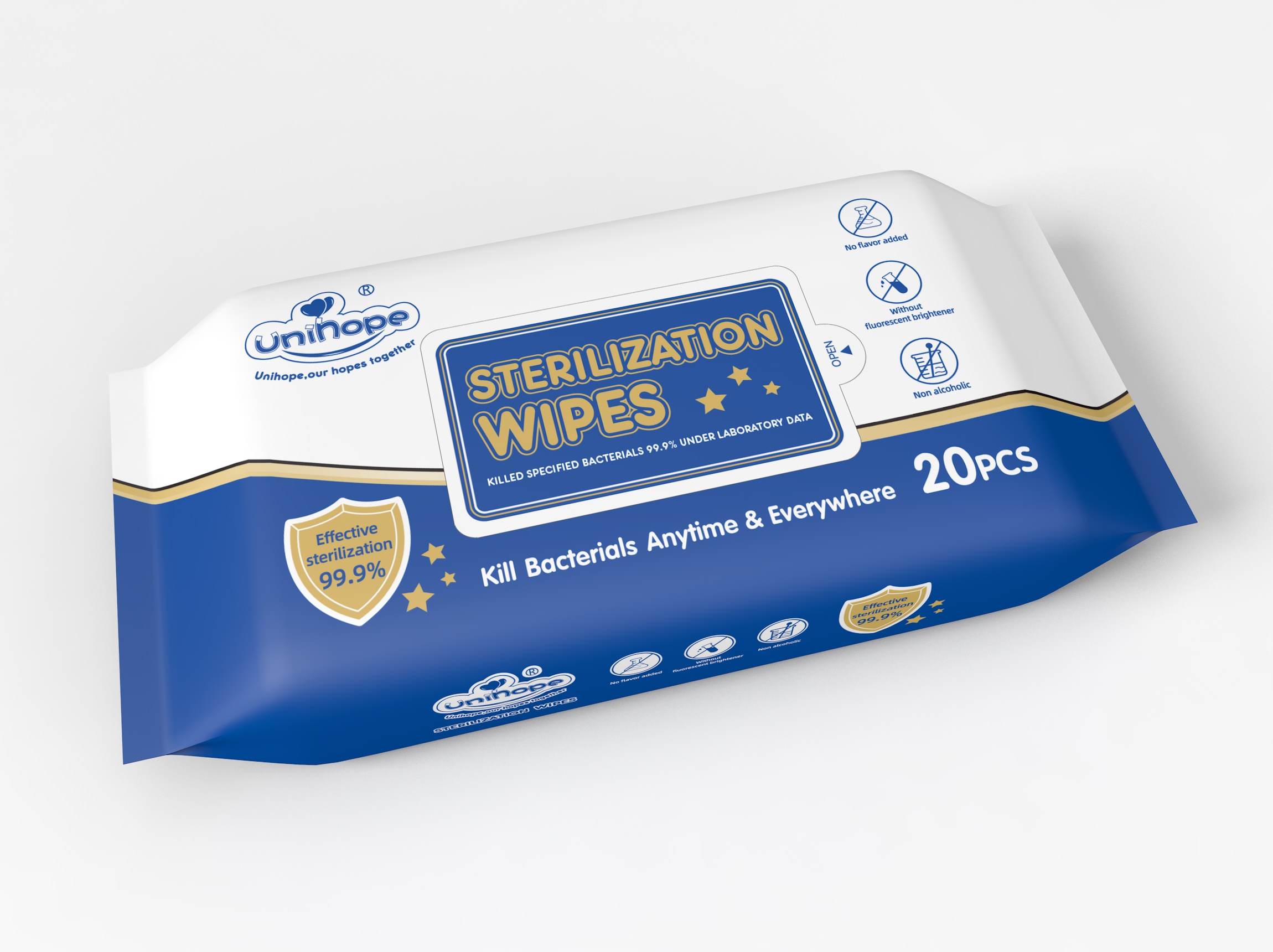 MSDS Certified Alcohol-Free Disposable Wet Disinfectant Wipes for Sensitive Baby Skin