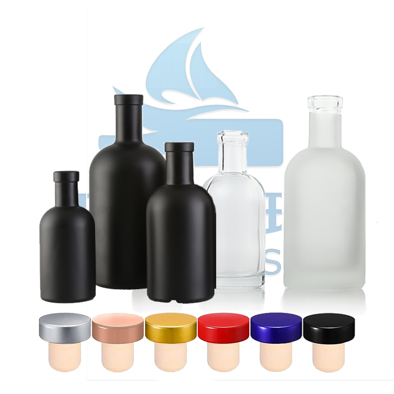 500ML 700ML 750ML 1000ML Glass Bottles for Vodka Whisky and Aluminum Plastic PP Collar